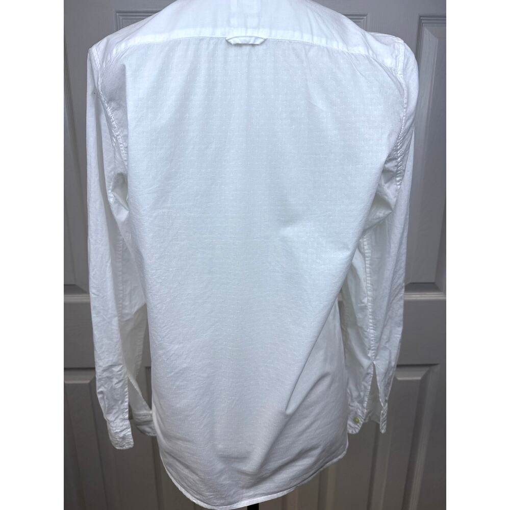 Gap Fitted Boyfriend White Button Down Shirt Textured Cotton Small - Picture 4 of 6